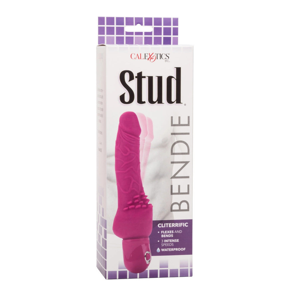 Bendie Power Stud Cliteriffic Pink Vibrator|Detail View|"surface detail - detail view"