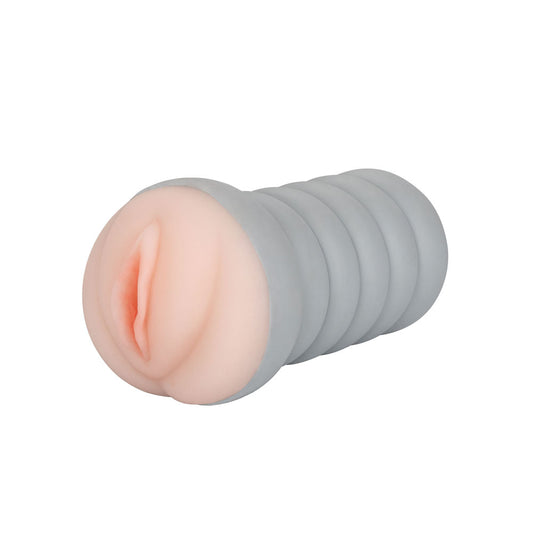 Gripper Ribbed Tight Pussy Flesh Masturbator|Front View|"ribbed design - front view"