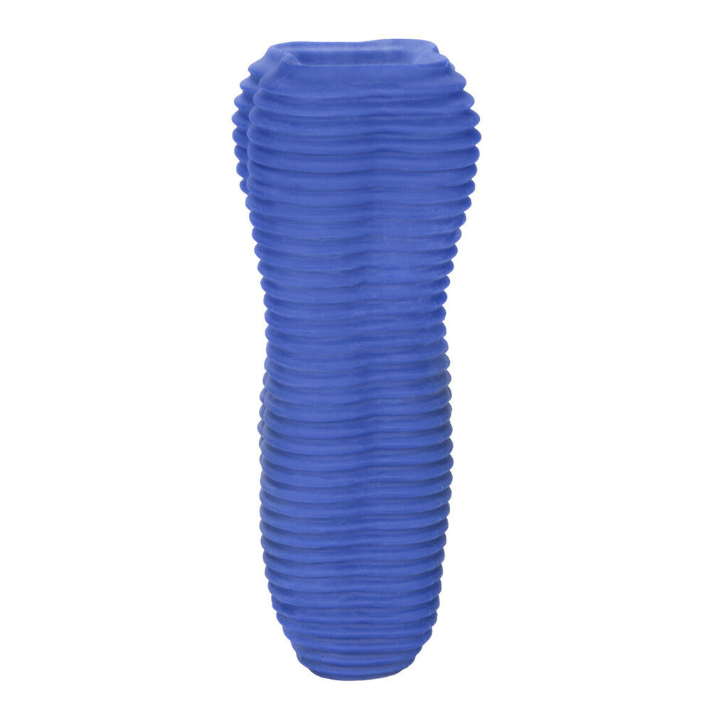 Apollo Stroker Closed End Textured Masturbator Blue|Front View|"stroker design - front view"
