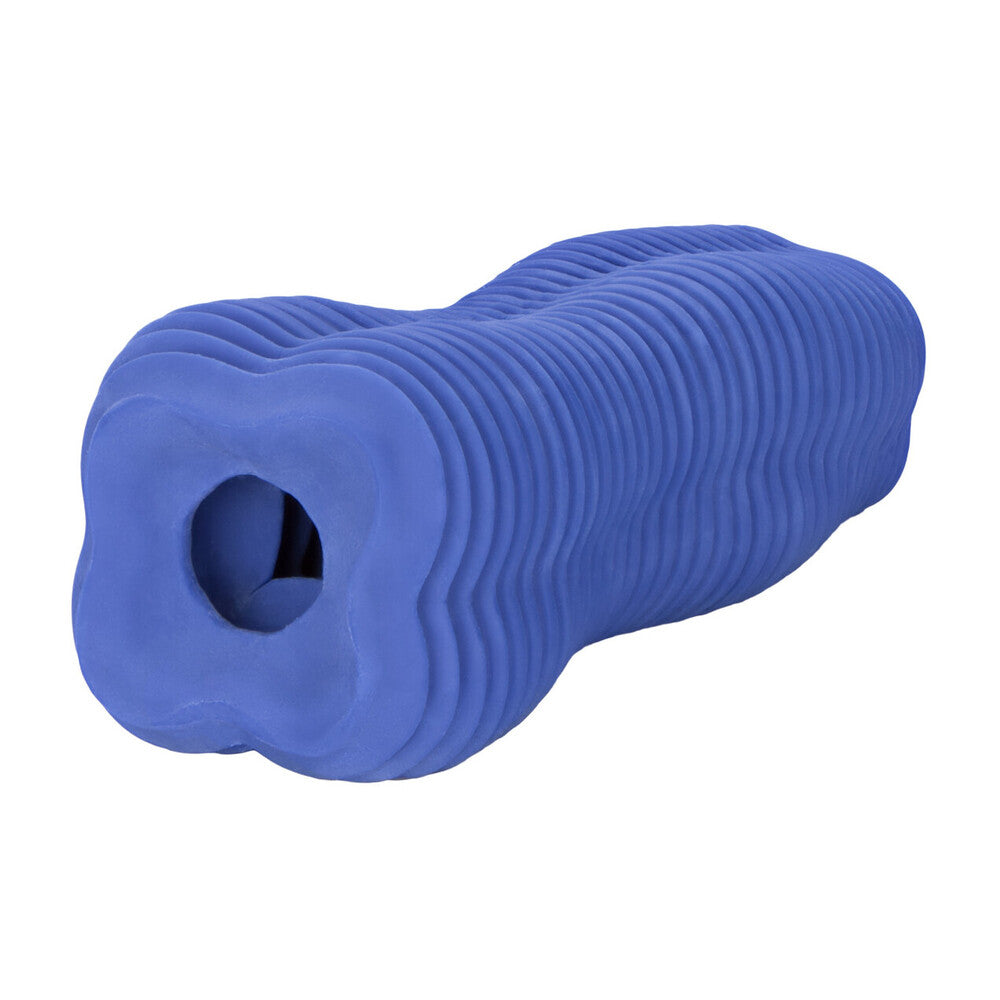 Apollo Stroker Closed End Textured Masturbator Blue|Back View|"quality build - back view"