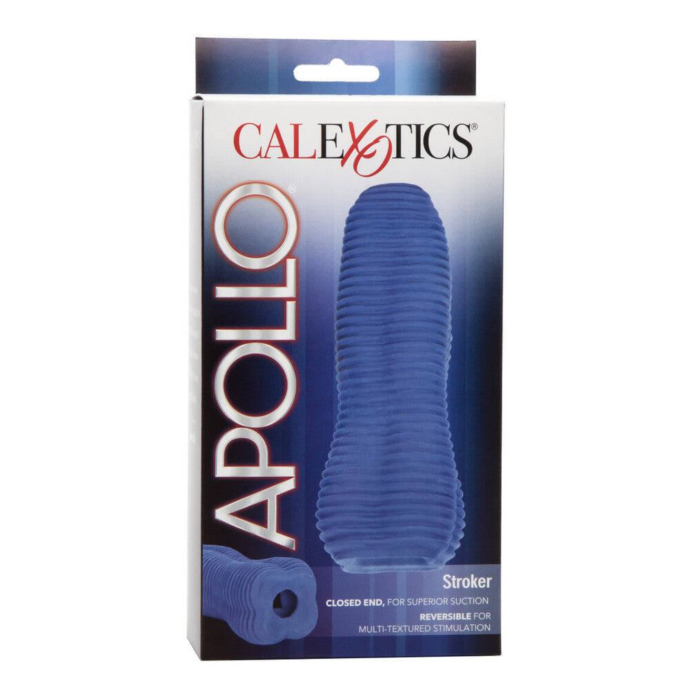 Apollo Stroker Closed End Textured Masturbator Blue|Detail View|"surface detail - detail view"