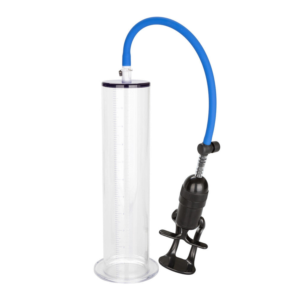 Advanced Executive Clear Vacuum Pump|Front View|"Premium clear cylinder pump with pressure monitoring - front view"