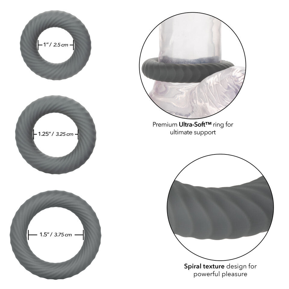 Link Up Ultra Soft Ultimate Cock Ring Set|Side View|"ultra detail - side view"
