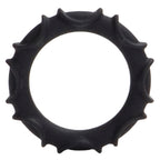 Atlas Silicone Cock Ring Black|Front View|"atlas design - front view"