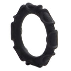 Atlas Silicone Cock Ring Black|Side View|"silicone detail - side view"