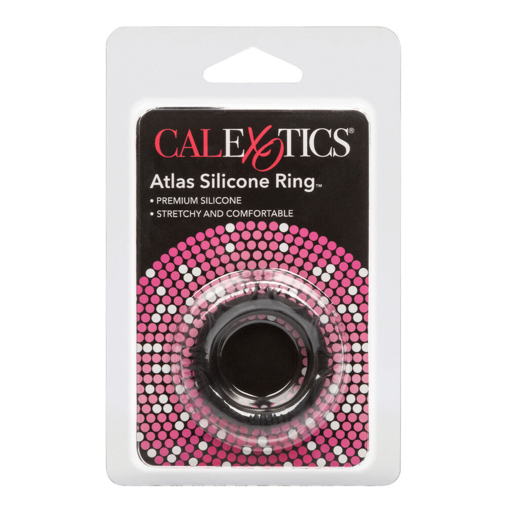 Atlas Silicone Cock Ring Black|Back View|"quality build - back view"