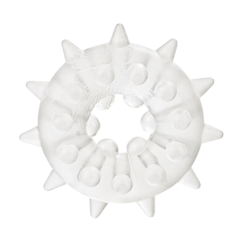 Sexagon Enhancer 2 Clear Cock Ring|Front View|"enhancer design - front view"