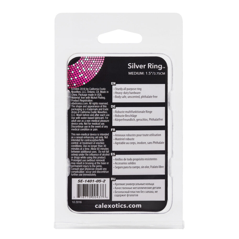 Medium Silver Cock Ring|Detail View|"surface detail - detail view"