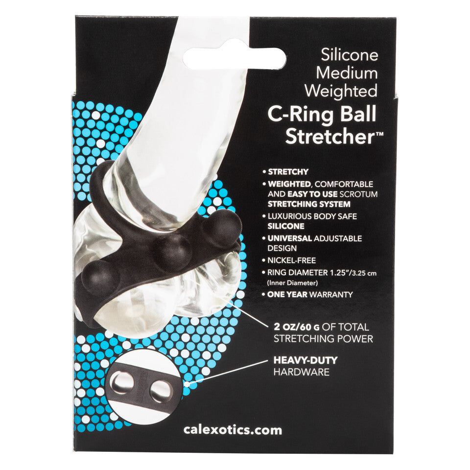Medium Weighted Penis Ring and Ball Stretcher|Set View|"complete set-set view"|