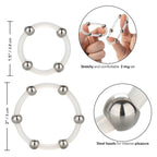 Steel Beaded Silicone Ring Set|Side View|"steel detail - side view"