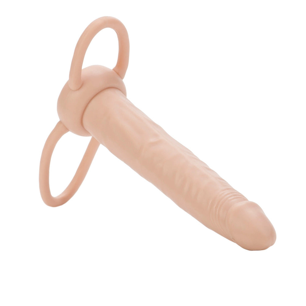 Accommodator Dual Penetrator Ivory Dildo|Side View|"penetrator detail - side view"