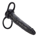 Accommodator Dual Penetrator Black Dildo|Side View|"penetrator detail - side view"