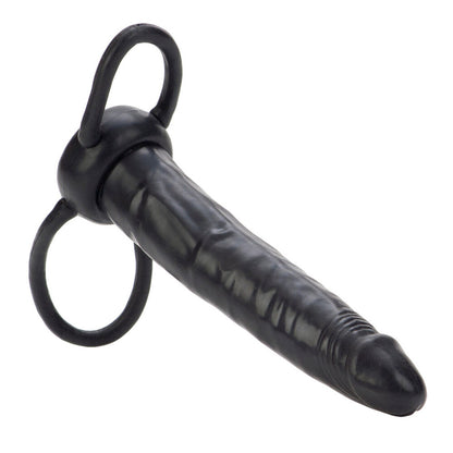 Accommodator Dual Penetrator Black Dildo|Side View|"penetrator detail - side view"