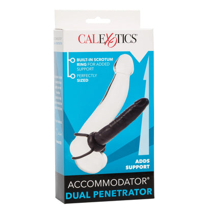 Accommodator Dual Penetrator Black Dildo|Detail View|"surface detail - detail view"