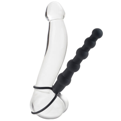 Love Rider Beaded Dual Black Penetrator|Front View|"beaded design - front view"