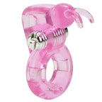Basic Essentials Bunny Enhancer Cock Ring With Stimulator|Front View|"bunny design - front view"
