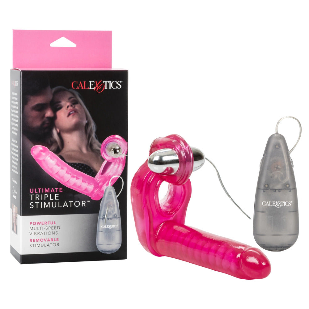 Ultimate Triple Stimulator Vibrating Cock Ring With Dong|Detail View|"surface detail - detail view"
