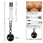 Nipple Grips Weighted Tweezer Nipple Clamps|Side View|"tweezer details-side view"|
