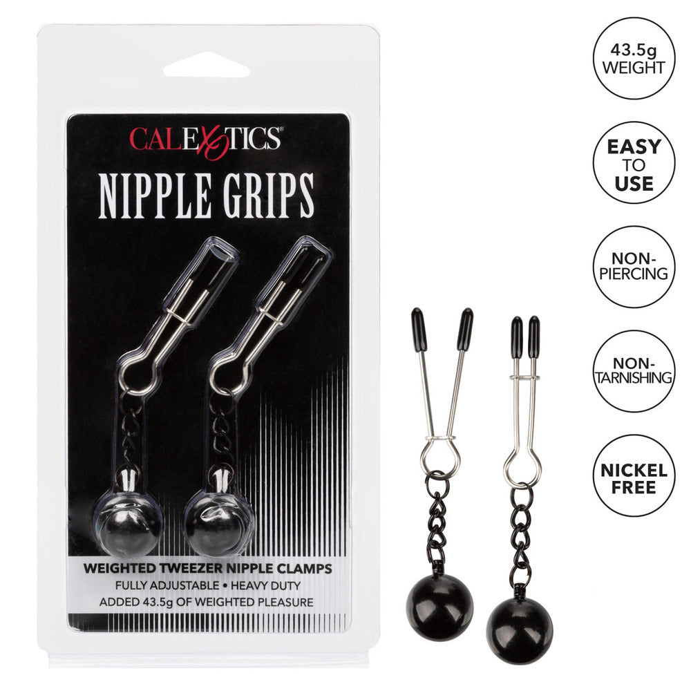 Nipple Grips Weighted Tweezer Nipple Clamps|Set View|"complete set-set view"|