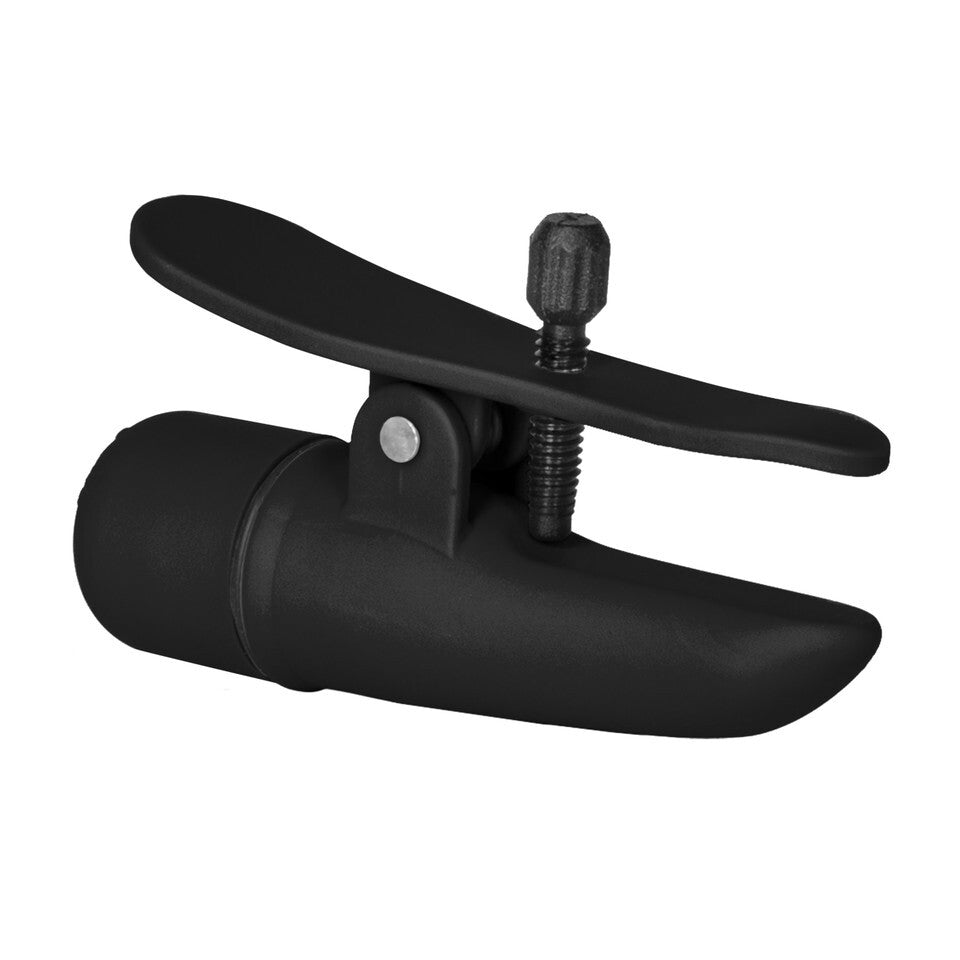Nipplettes Vibrating Black Nipple Clamps|Detail|"black vibrating nipple clamps - detail view"