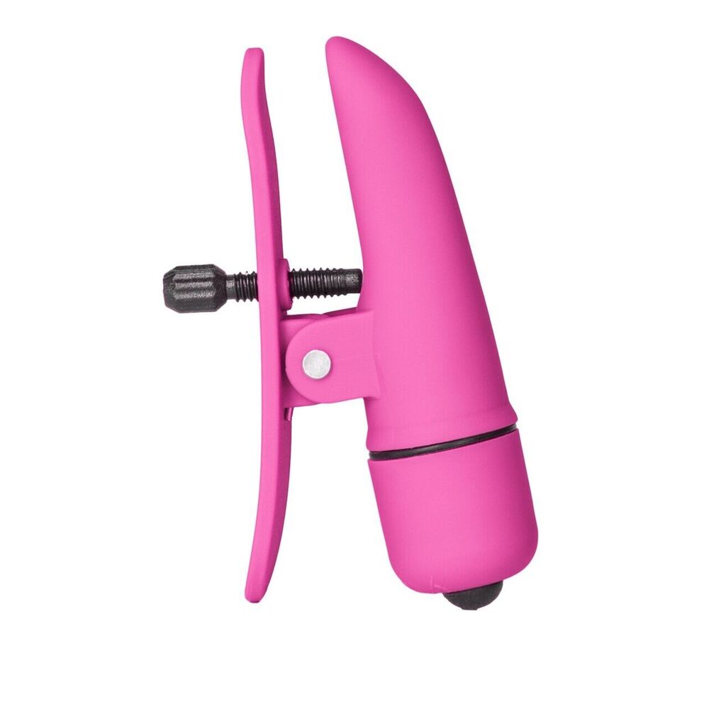 Nipplettes Vibrating Pink Nipple Clamps Adjustable|Detail View|"Adjustment controls - detail view"