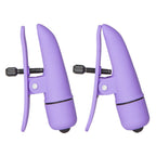 Nipplettes Vibrating Adjustable Purple Nipple Clamps|Front View|"Purple nipple clamps - front view"