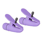 Nipplettes Vibrating Adjustable Purple Nipple Clamps|Side View|"Premium pleasure device - side view"
