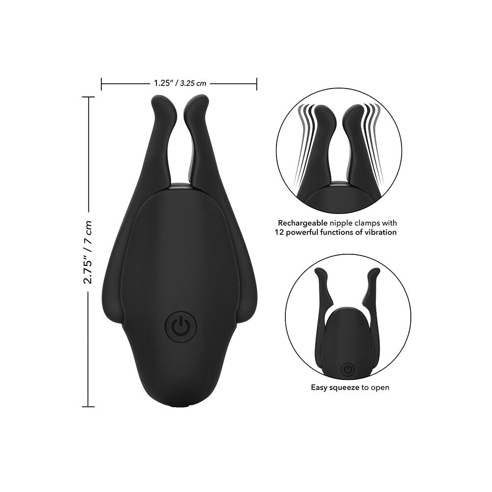 Rechargeable Nipplettes Vibrating Nipple Clamps|Detail View|"Charging interface - detail view"