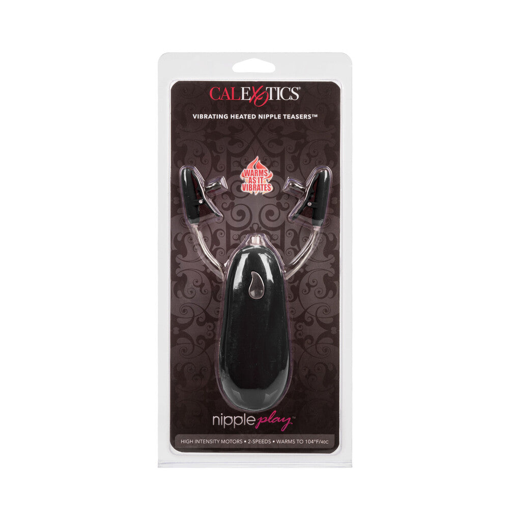 Heated Vibrating Nipple Teasers Black|Kit View|"Complete pleasure system - kit view"