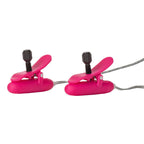 Heated Vibrating Nipple Teasers Pink|Side|"pink vibrating nipple teasers with heating function - side view"