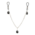 Nipple-Play-Non-Piercing-Nipple-Chain-Jewellery-Onyx|Front-View|"onyx-chain-front-view"