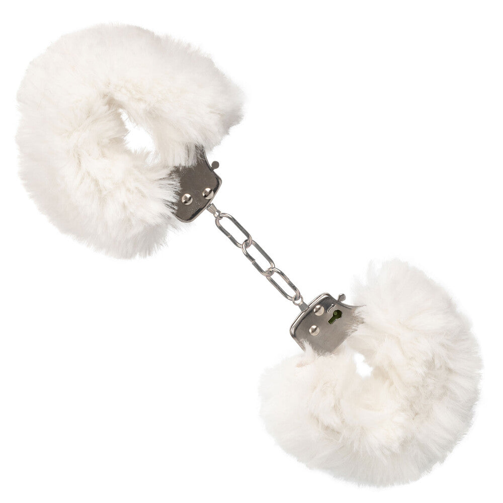 Ultra Fluffy Furry Cuffs White|Front View|"furry cuffs-front view"|
