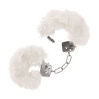Ultra Fluffy Furry Cuffs White|Side View|"cuff details-side view"|