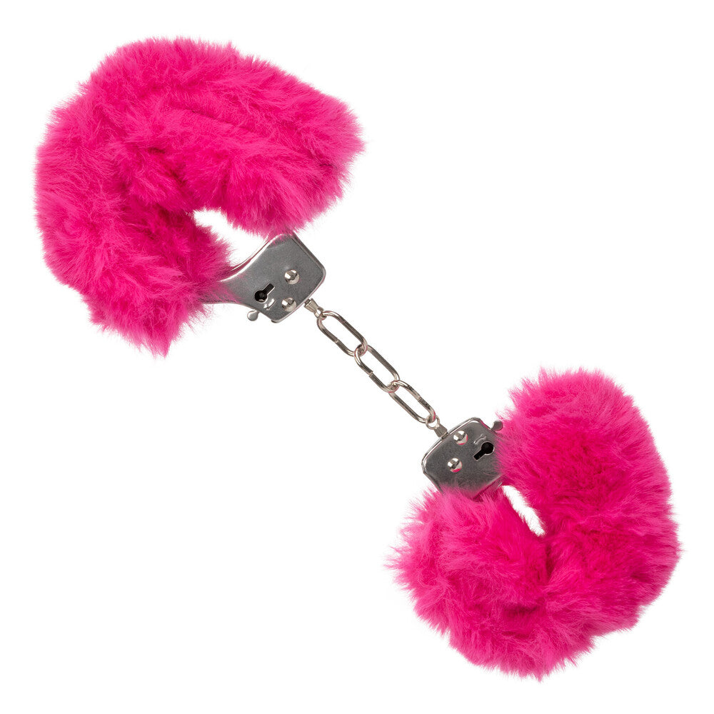 Ultra Fluffy Furry Cuffs Pink|Front View|"furry cuffs-front view"|