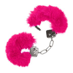 Ultra Fluffy Furry Cuffs Pink|Side View|"cuff details-side view"|