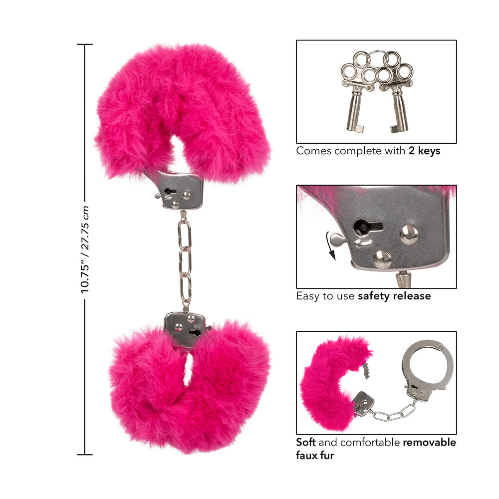 Ultra Fluffy Furry Cuffs Pink|Set View|"complete set-set view"|
