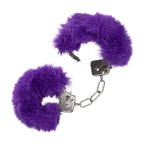 Ultra Fluffy Furry Cuffs Purple|Side View|"cuff details-side view"|