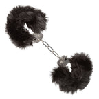 Ultra Fluffy Furry Cuffs Black|Front View|"furry cuffs-front view"|