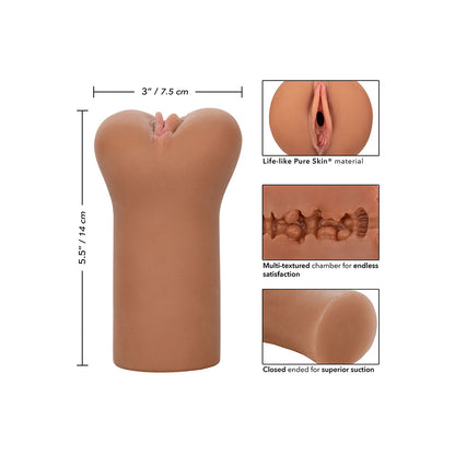 Boundless Vulva Masturbator Flesh Brown|Detail View|"surface detail - detail view"