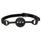 Boundless Breathable Ball Gag|Front View|"breathable ball gag ventilated design black-front view adult toys direct"|