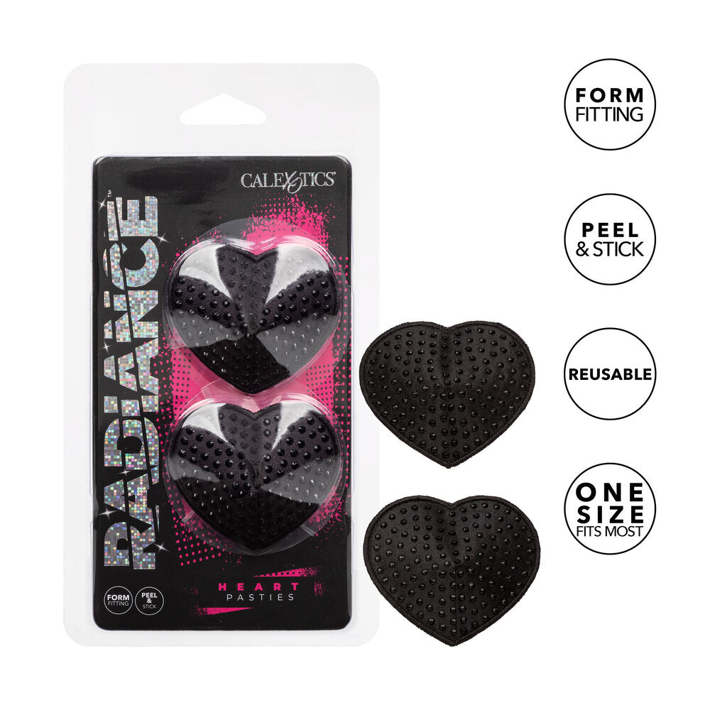 Radiance Black Heart Pasties|Side View|"black heart pasties - side view"