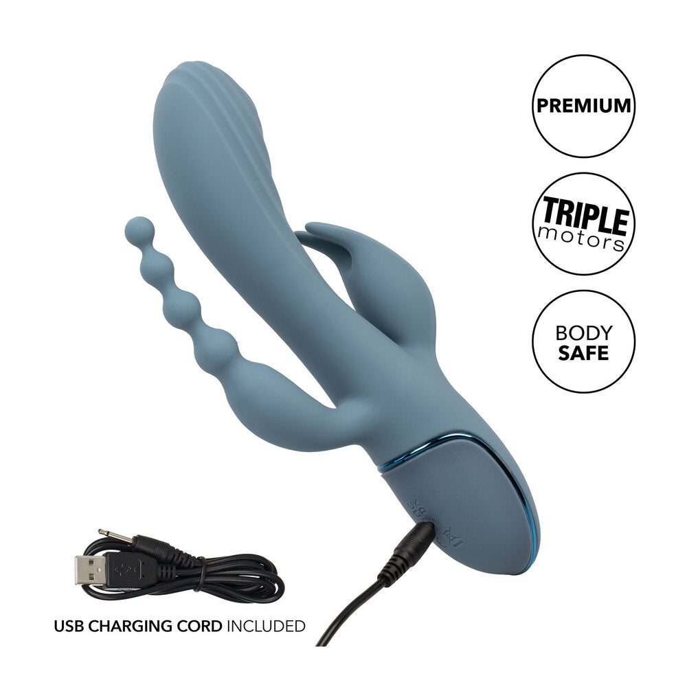 Triple Ecstasy Triple Motor Stimulator|Side View|"Premium stimulation system - side view"