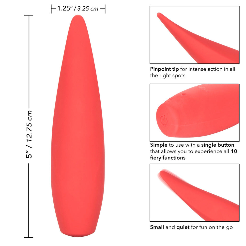 Red Hot Ember Rechargeable Vibrator|Side View|"Premium rechargeable device - side view"