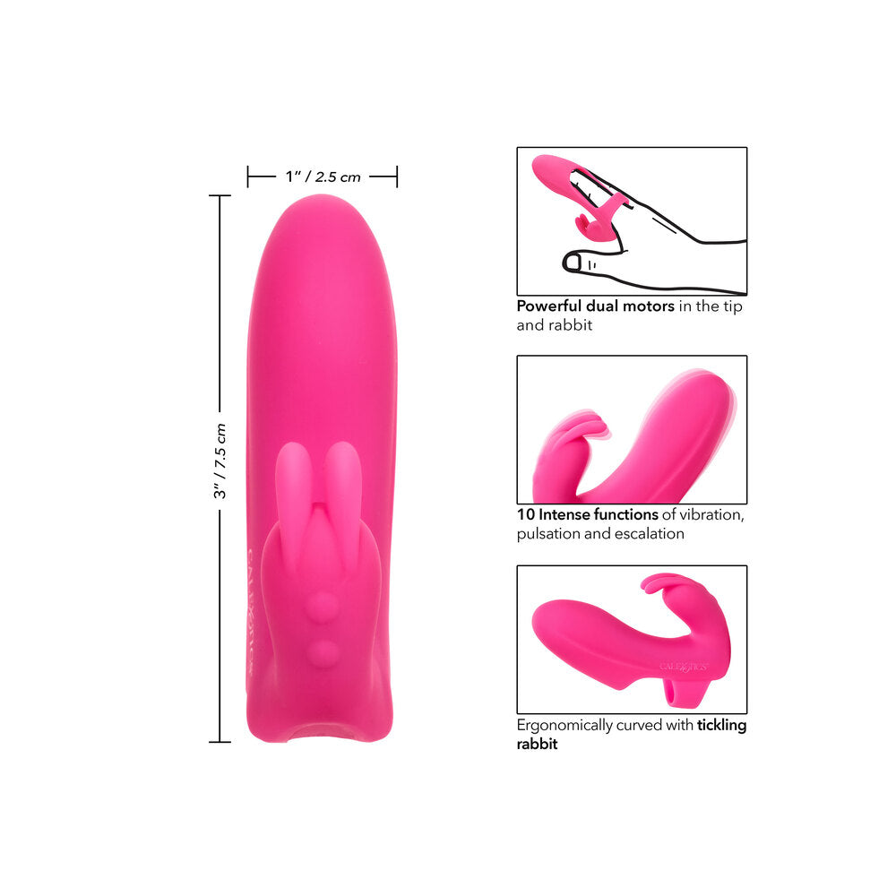 Marvelous Pleaser Rabbit Finger Vibrator | Angle | "ergonomic handle grip - angle view"