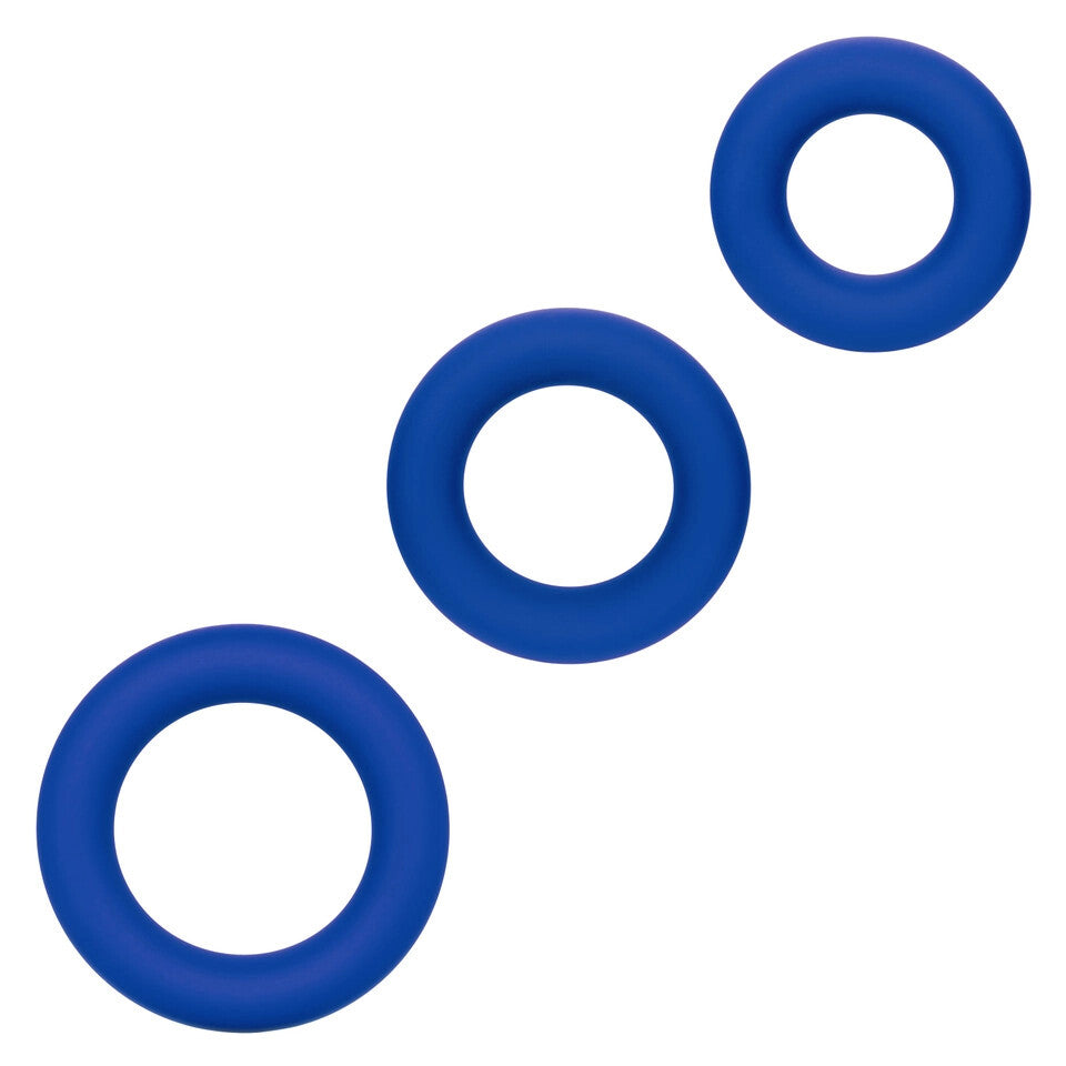 Admiral Universal Cock Ring Set Blue|Front View|"universal design - front view"
