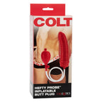 COLT-Hefty-Probe-Inflatable-Dildo-Red|Detail View|"inflation control system-detail view"