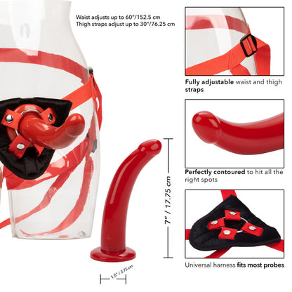 Sophias Red Rider Strap On Dildo|Back View|"quality build - back view"