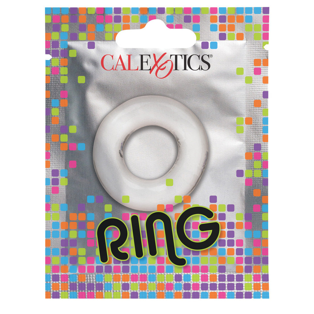 Foil Pack Cock Ring Clear|Side View|"clear detail - side view"