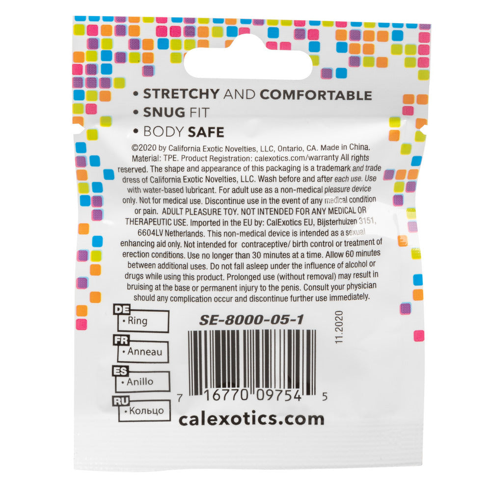 Foil Pack Cock Ring Clear|Back View|"quality build - back view"