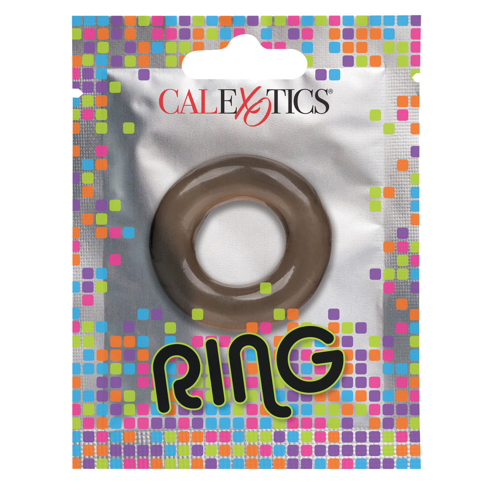 Foil Pack XL Cock Ring Black|Side View|"black detail - side view"